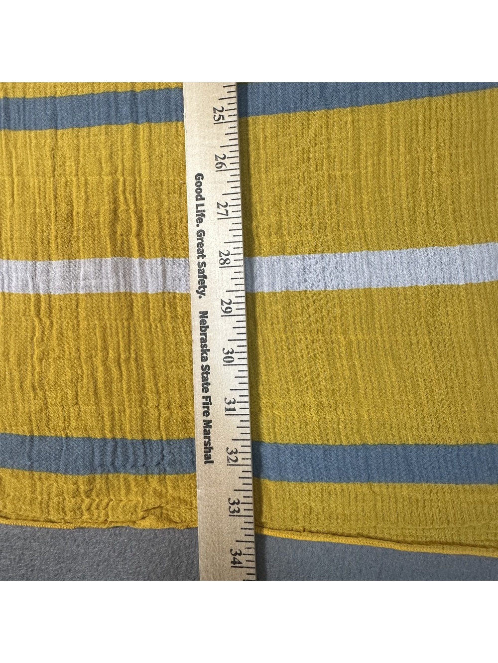 Vintage Lightweight Yellow Striped Scarf with Sailboat Pattern - Picture 10 of 12